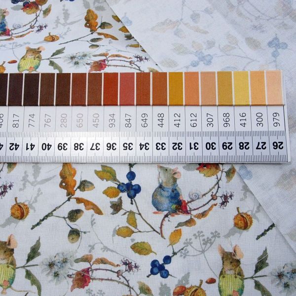 acufactum Heckenmäuse - Baumwolle mit kleinen Mäusen