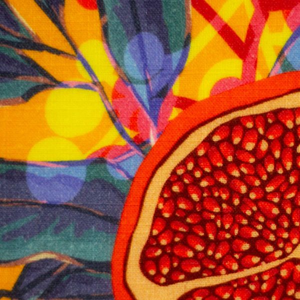 Double Slub Musselin Granatapfel gelb orange – Double Gauze Pomegranate by Swafing