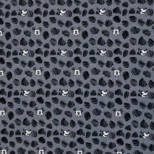 Jersey Mickey Mouse Print Punkte Grau – Disney by Swafing