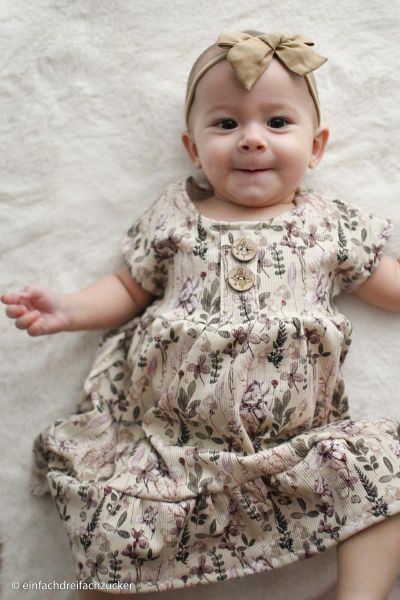 Rippjersey Blüten Gräser creme beige – Serie Garden Vibes by Cherry Picking von Swafing