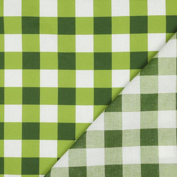 Beschichtete Baumwolle – grünes Vichy-Karo, wasserabweisend