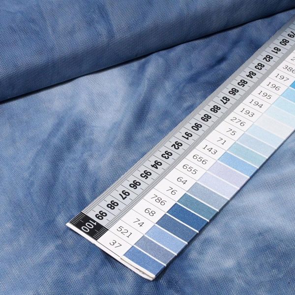 feiner weich fließender Mesh Tüll Batik hellblau für Tücher Cropp Tops & Oversize Shirts