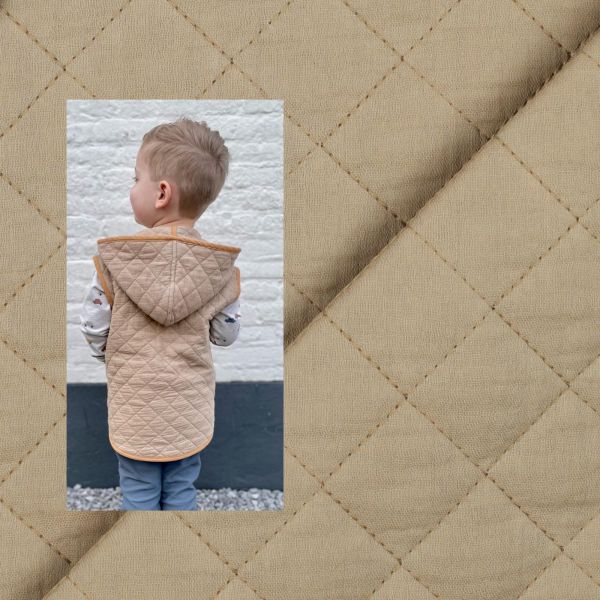 Baumwolle Musselin Stepper beige für Decken Westen Jacken – Double Gauze Quilt sand