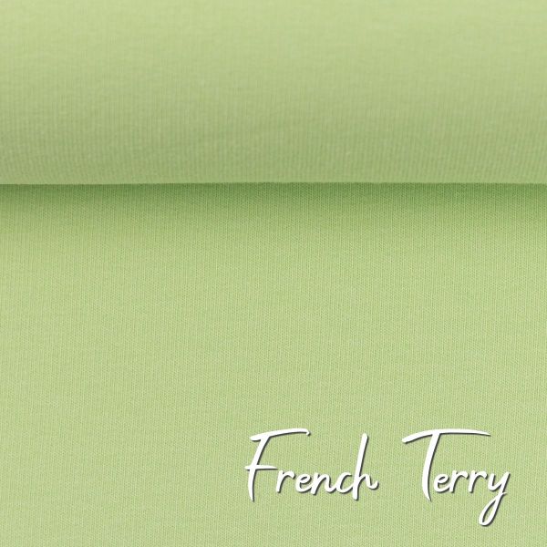 Sweat uni kiwi grün - French Terry MAIKE von Swafing