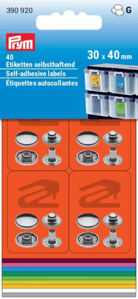Prym Etiketten für Sortierkasten für die Vario Creative Werkzeuge Knöpfe Ösen & Co