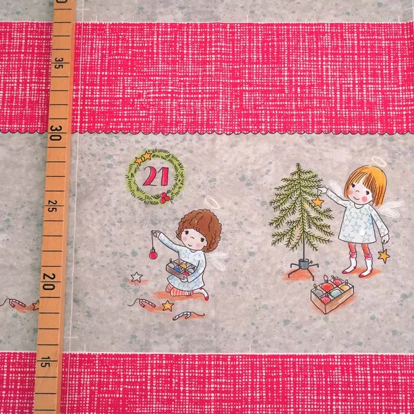 Bio Baumwolle Popeline Adventskalender Säckchen für Weihnachten von Susalabim 90cm