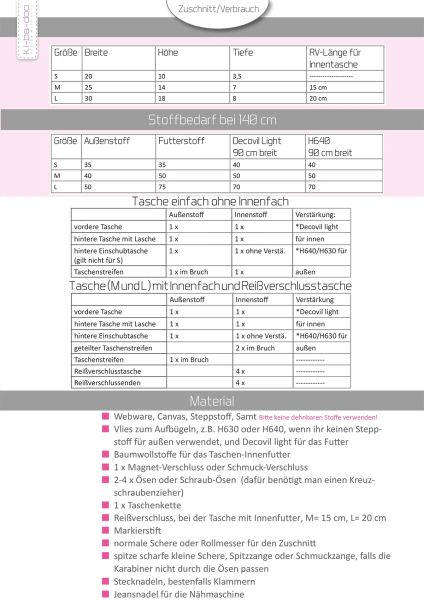 Schnittmuster Umhängetasche Skady in 3 Größen von KiBaDoo
