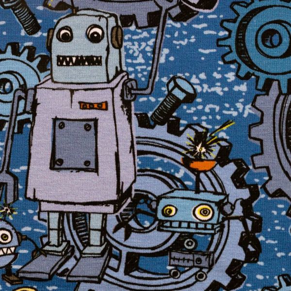 Jersey Roboter Zahnräder Schrauben blau - Happy Metal by Steinbeck von Swafing
