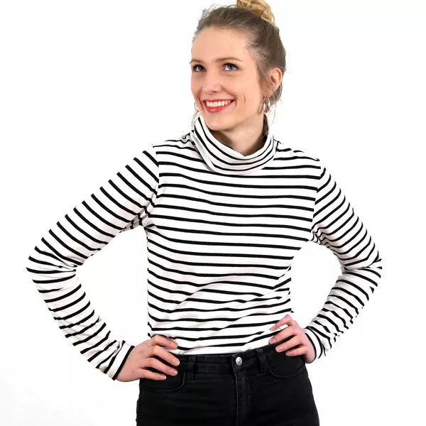 Schnittmuster FRAU ROMY • Shirt mit Rollkragen von Studio Schnittreif • Gr. XS-XXL