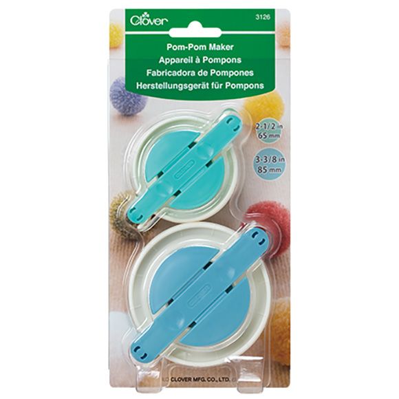 Clover 3126 PomPom Tool groß 2er Set 85mm + 65mm - Bommel Pom-Pom Maker large