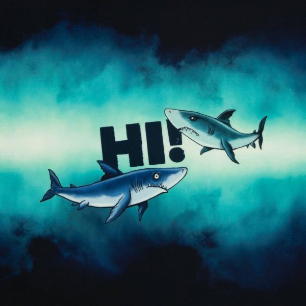 Veloursamt DIY Panel für 2 Haifisch Kissen - Salty Pillow Shark Tank Swafing - 115cm