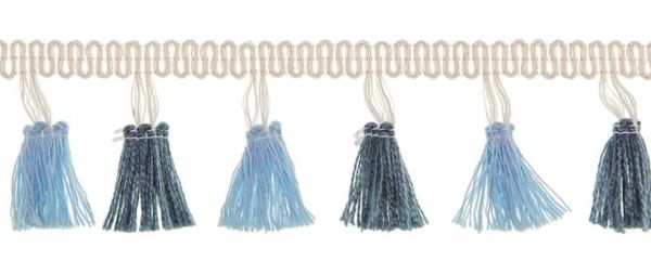 Tasselborte blau petrol – Boho Tasselband Ethno Fransenband Quastenband