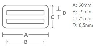 Metall Schieber Maxi 50mm altmessing – Leiterschnalle Stegschnalle für Gurtbänder