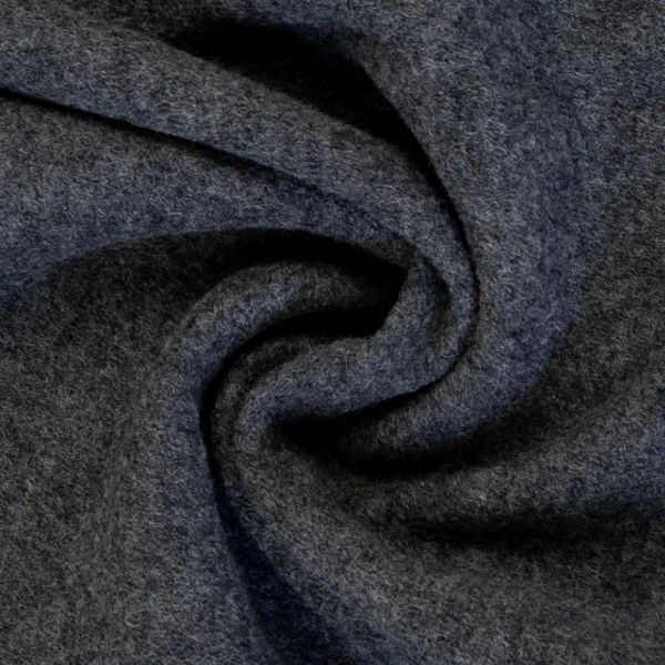 Wollfleece dunkelgrau meliert aus 100% Schurwolle - hochwertiger Wollstoff Nena von Swafing