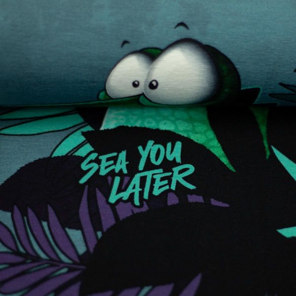 Jersey Krokodil Alligator Farn - Sea You Later by Thorsten Berger - 85cm Panel