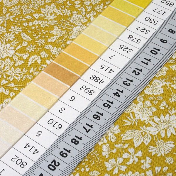 Baumwolle Blüten Blumen senf gelb - Liberty Emily Belle lime