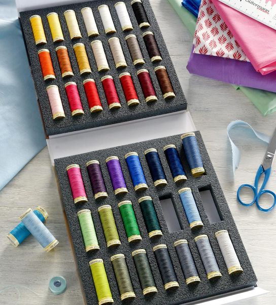 Nähgarn Set - 42x 100m Allesnäher von Gütermann im Album - Geschenkidee für Nähanfänger