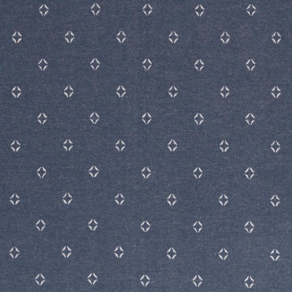 Jacquard Strickstoff Rauten jeans blau – Kuschelstrick von Swafing
