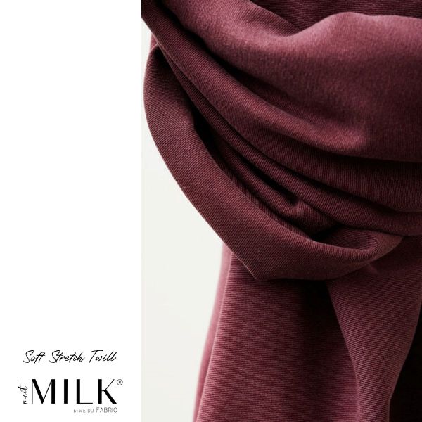 Soft Stretch Twill maroon dunkle beere – meetMILK® Köper mit TENCEL™ Lyocell