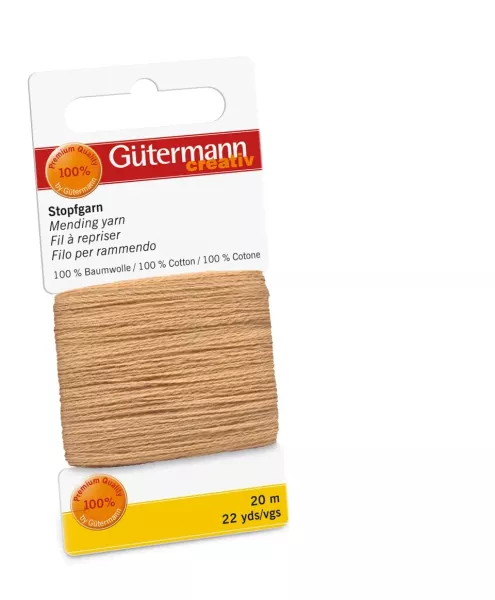 20m Gütermann Stopfgarn senf beige – 100% Baumwolle für Reparaturen & Handarbeiten