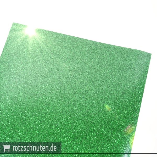 Flexfolie für Textildruck Glitter grün A4 - Plotterfolie Plottermarie Glitzer Funkelfolie 360µ
