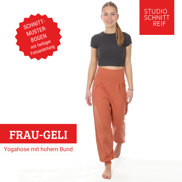 Schnittmuster FRAU GELI • Yogahose mit hohem Bund für Damen • Gr. XS-XXL