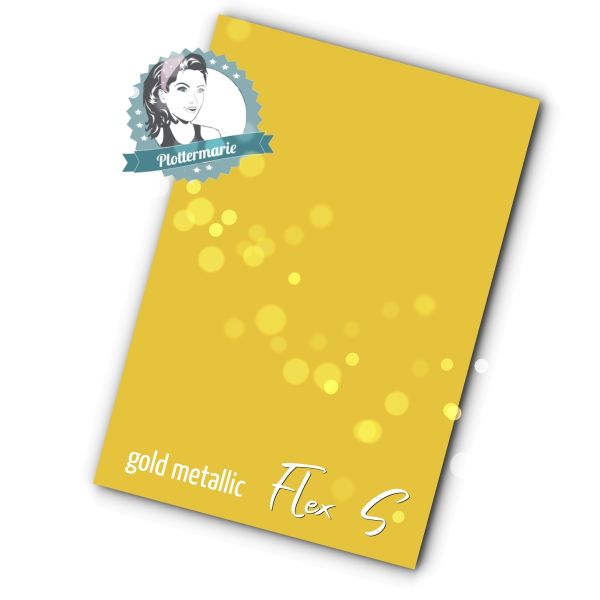 Flexfolie für Textildruck gold metallic A4 - Plotterfolie von Plottermarie Flex S Premium 80µ