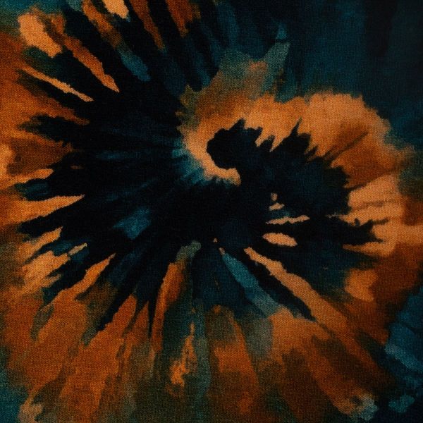 Modal French Terry Kira petrol schwarz rost Batik – Swafing