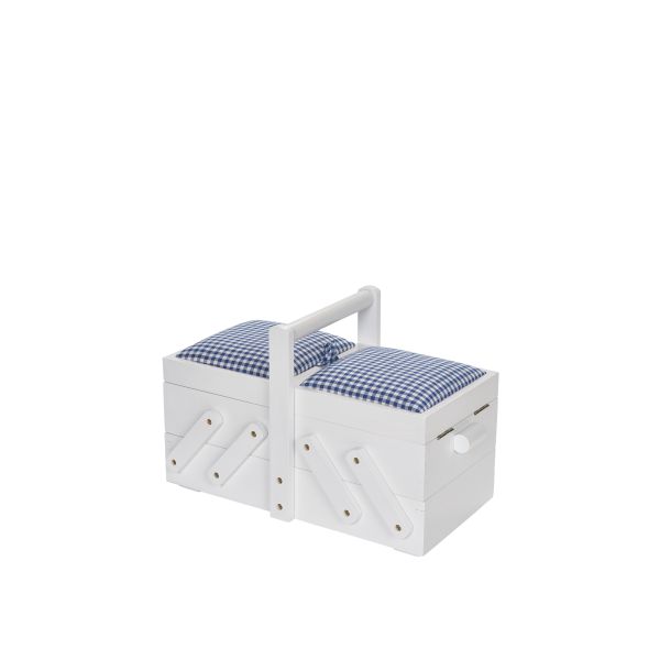 Nähkasten weißes Holz mit Stoff Gr. S von Prym - Nostalgie Nähkästchen