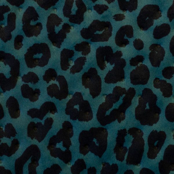 Samt Stepper Samos in petrol - Leo Velvet Animalprint von Swafing