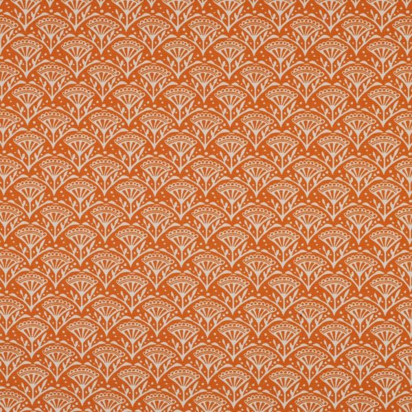 Baumwolle Canvas abstrakte Blüten orange – Dekostoff für Taschen & Deko