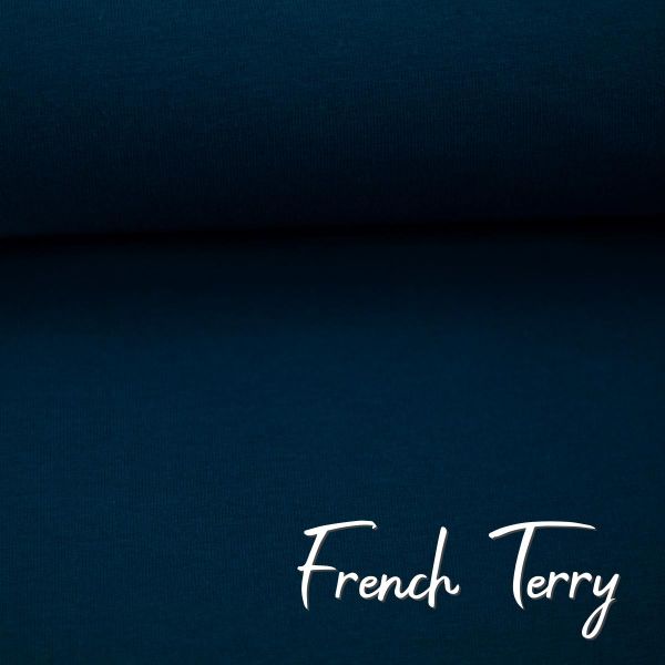 Sweat uni dunklelblau petrol - French Terry MAIKE von Swafing