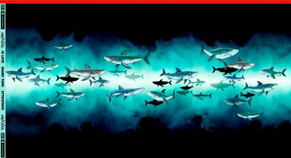 French Terry Shark Tank - Haifische - Salty Soul by Thorsten Berger - 85cm Panel