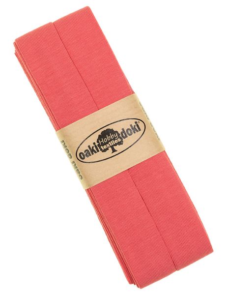3m Elastisches Schrägband aus Jersey coral pink - Jerseyschrägband 40/20/10