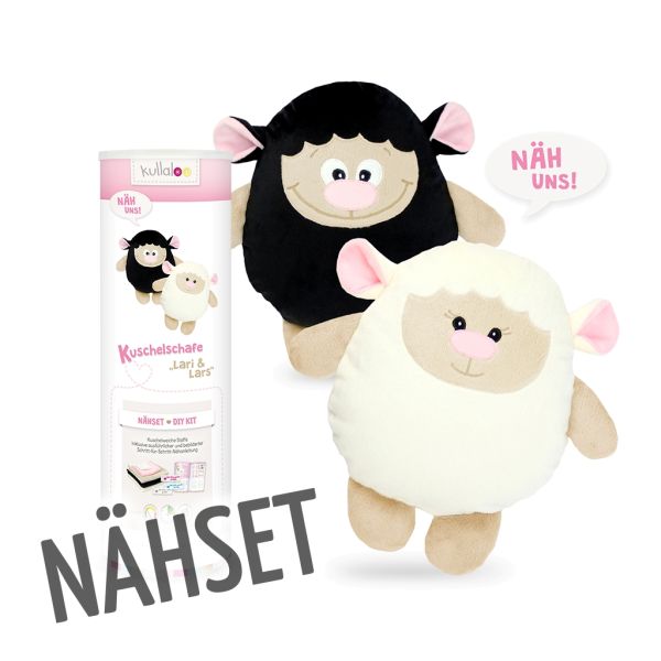 Kullaloo Schafe LARI & LARS schwarz weiß – Nähset für zwei Kuscheltiere