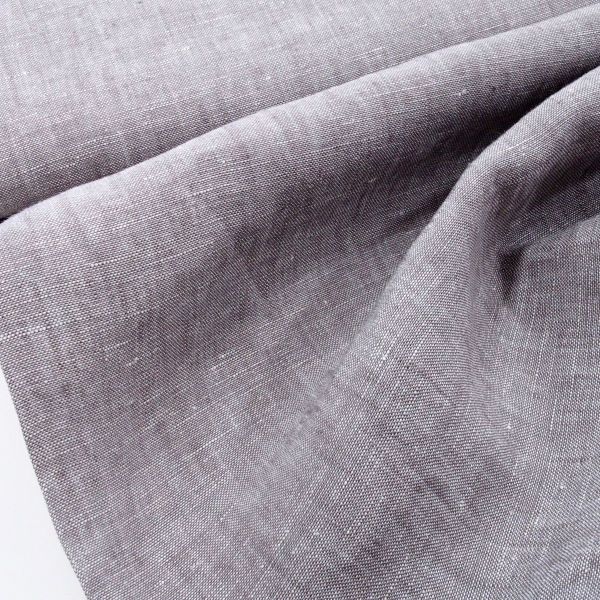 acufactum reines Leinen - hellgrau meliert und vorgewaschener Leinenstoff 160g