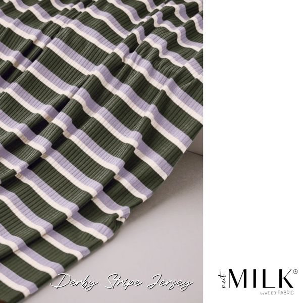 Derby Stripe Jersey khaki – meetMILK® Modal Rippjersey mit TENCEL™ Modal Fasern
