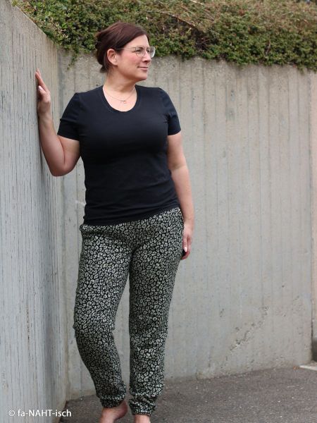 Double Slub Musselin Animal Print Leo schwarz grau – Double Gauze Meltem von Swafing