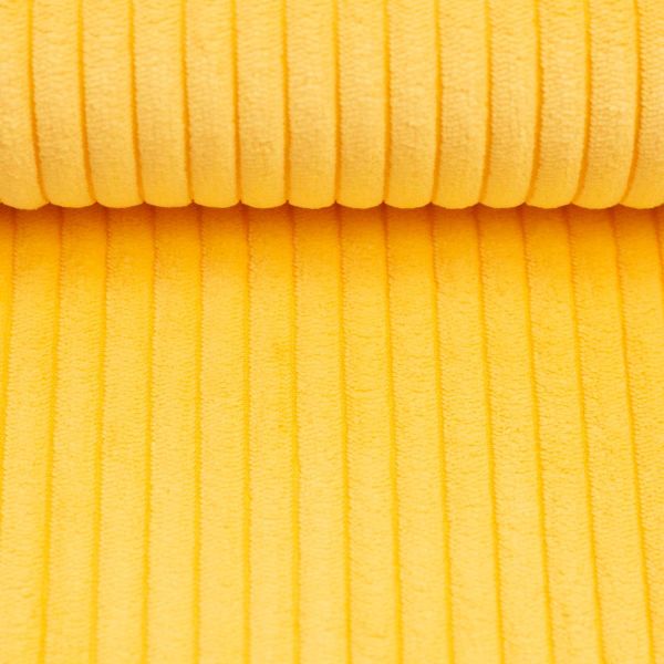 Breitcord Wanja sonnengelb – robuster Cord Samt für Möbel, Kissen & Taschen