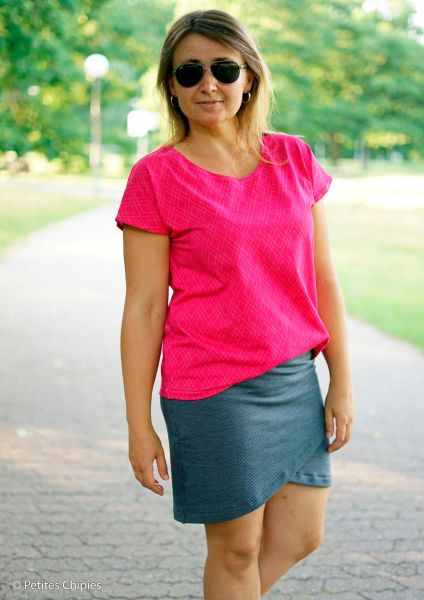 Jacquard Jersey diagonale Streifen lachs apricot – Serie Serge von Swafing