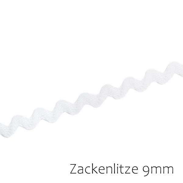 Zackenlitze 9mm weiß – Borte Spitze Zackenband