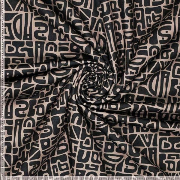 YOGA STRETCH Abstrakt dunkelbraun - Funktionsjersey für Sportbekleidung geometrische Muster