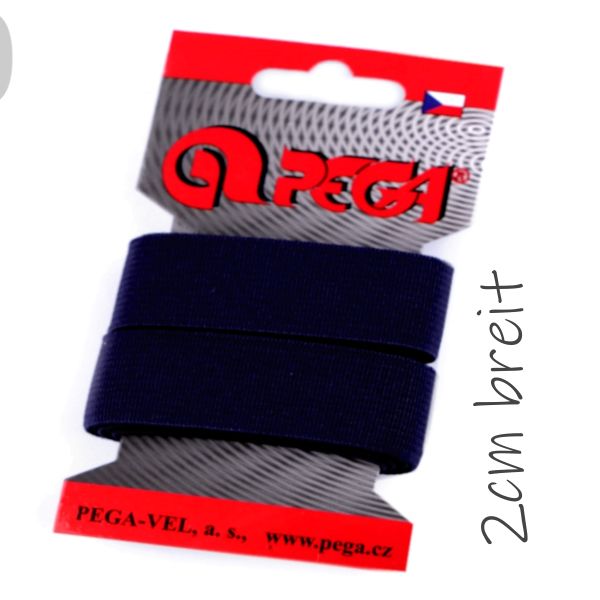 1,5m Gummiband dunkelblau navy - 2cm breit