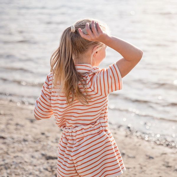 Sommerfrottee mit Streifen creme orange - Terry Cloth 2m breit von See You At Six