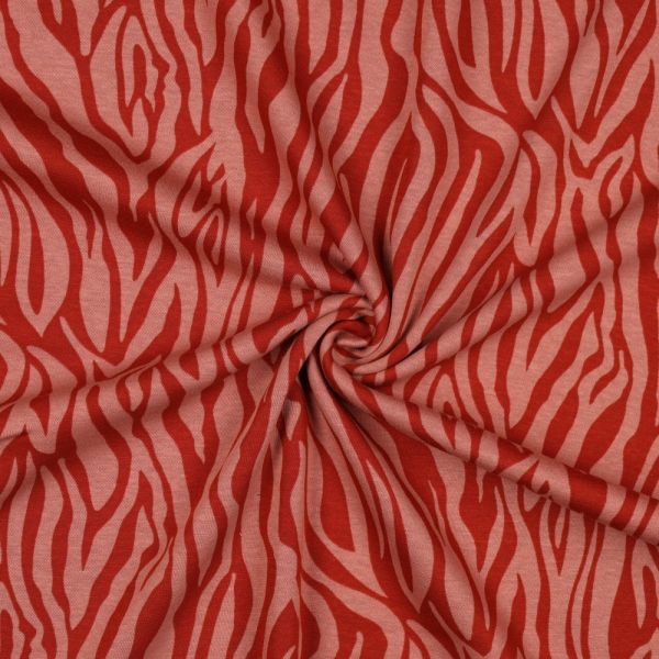 Alpenfleece Animal Skin Tiger coral – kuschelweicher Babysweat Nicki Wintersweat
