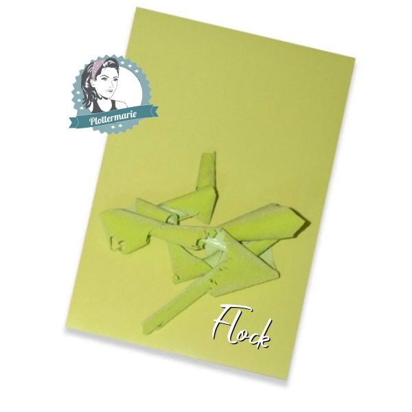 Flockfolie für Textildruck lime grün A4 - Plotterfolie von Plottermarie Flock Velours 480µ