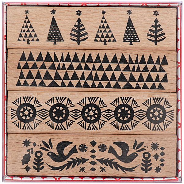 Stempel Set • weihnachtliche Bordüren • 4 Stempel Weihnachten