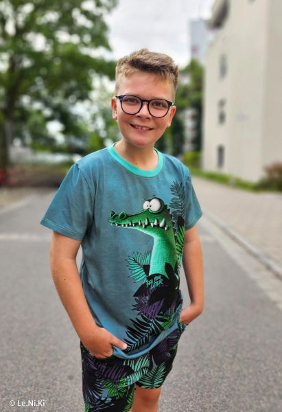 Jersey Krokodil Alligator Farn - Sea You Later by Thorsten Berger - 85cm Panel