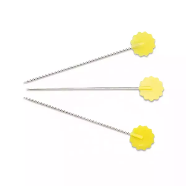 Prym Quilt-Stecknadeln gelbe Blüten – flach, hitzebeständig & bügeleisenfest 50 Stück