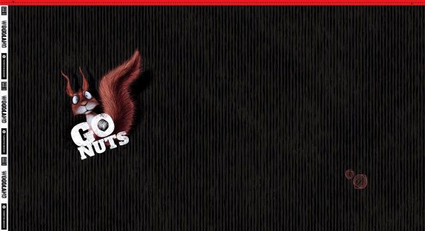 Sweat Eichhörnchen STRIPE dunkelbraun - Go Nuts by Thorsten Berger – 85cm Panel French Terry